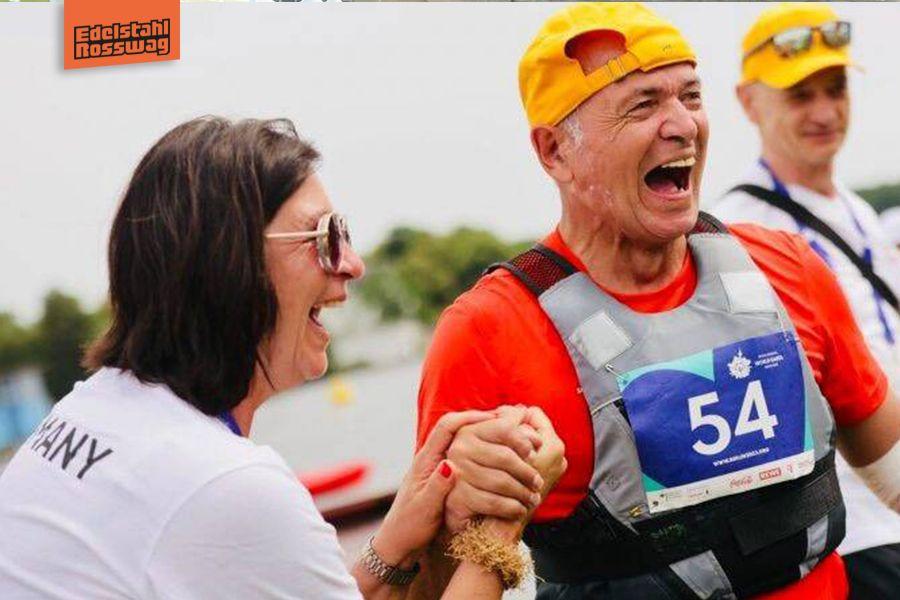 Special Olympics Berlin Gold für Deutschland. Joe Meiners holt Platz 1 und somit Gold im 200m Einzel Kajak. Ein toller Erfolg für ihn bei den Special Olympics World Games Berlin 2023. Das Jubeln hat er im Rosswag Probetraining schon geübt. Herzlichen Glückwunsch.